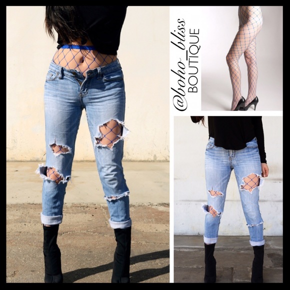 Blue Diamond Fishnet Tights NWT - Picture 5 of 5